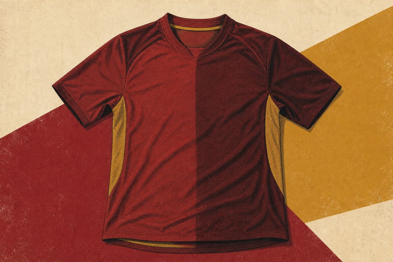 Illustration eines typischen Fußballtrikots der 2000er Jahre